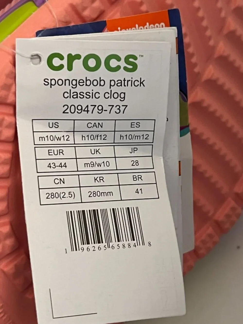 NEW SpongeBob SquarePants™ x Crocs MENS 10 WMNS 12 Patrick Star Classic Clog
